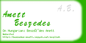 anett beszedes business card